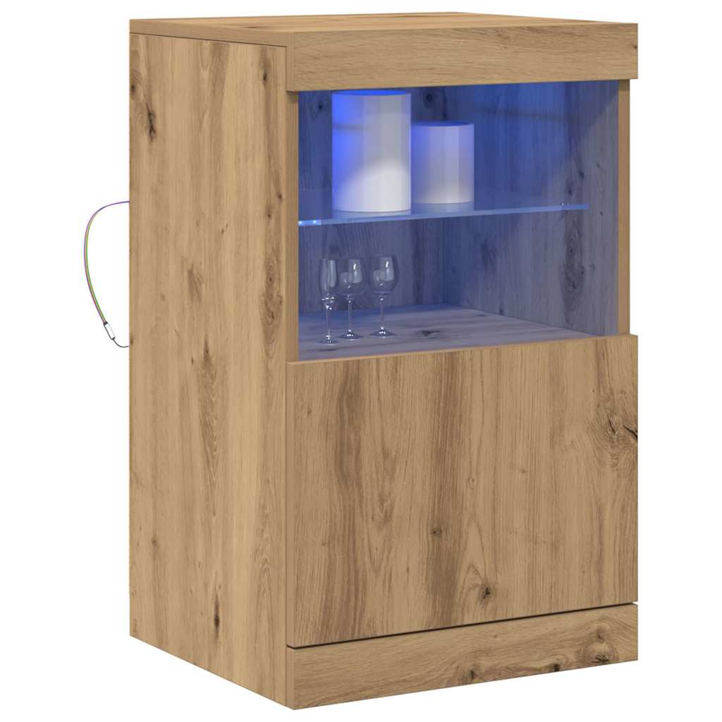 LED komoda Umjetnički hrast 41 x 37 x 67 cm Konstruirano drvo