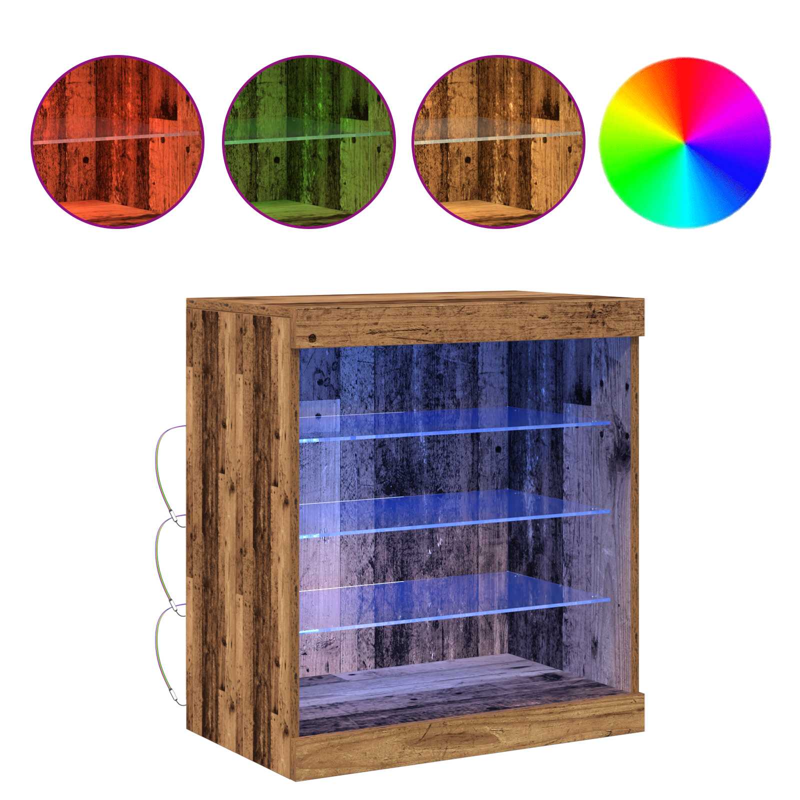 LED komoda Staro drvo 60,5 x 37 x 67 cm Konstruirano drvo