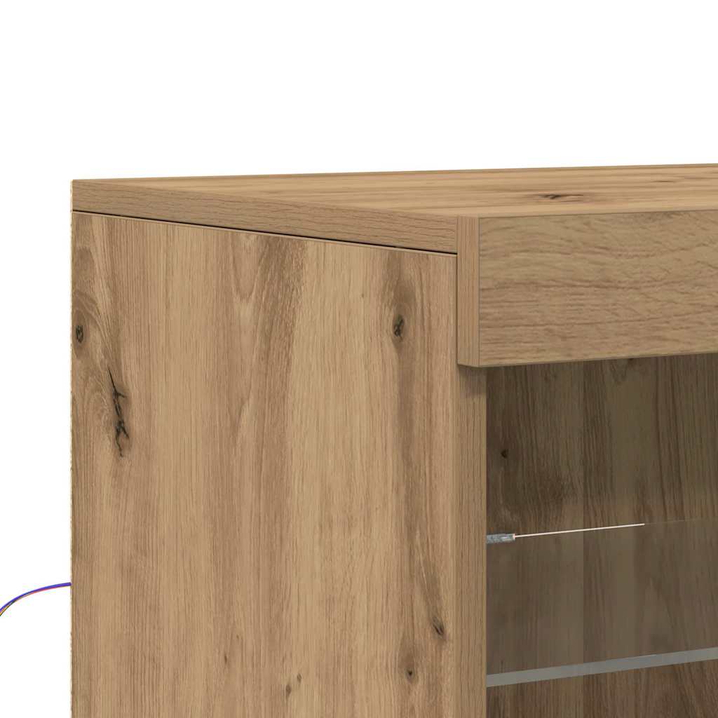 LED komoda Umjetnički hrast 60,5 x 37 x 67 cm Konstruirano drvo