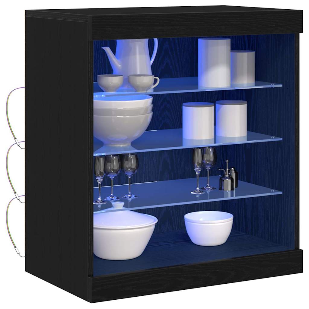 LED komoda Crni hrast 60,5 x 37 x 67 cm Konstruirano drvo