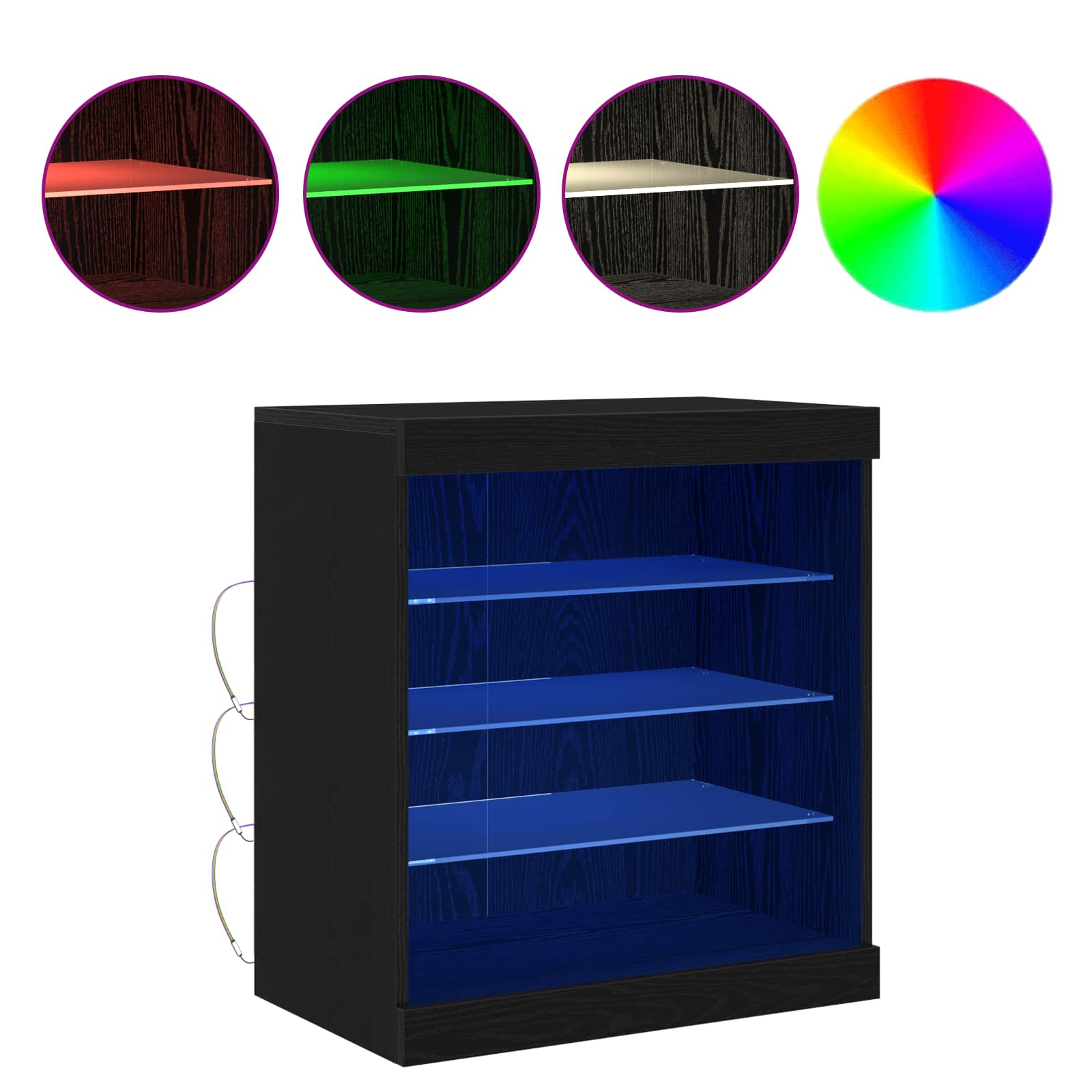 LED komoda Crni hrast 60,5 x 37 x 67 cm Konstruirano drvo