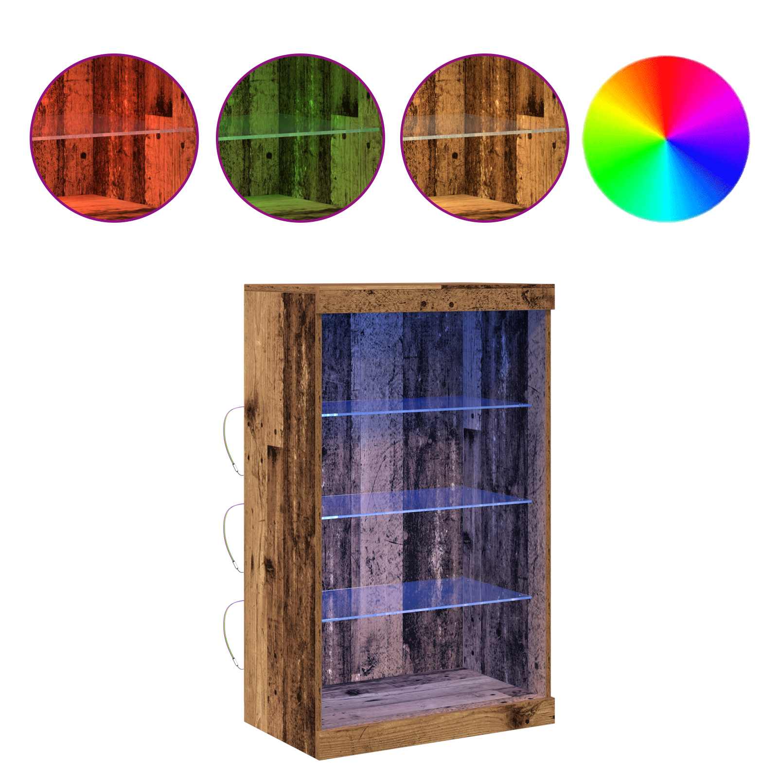LED komoda Staro drvo 60,5 x 37 x 100 cm Konstruirano drvo
