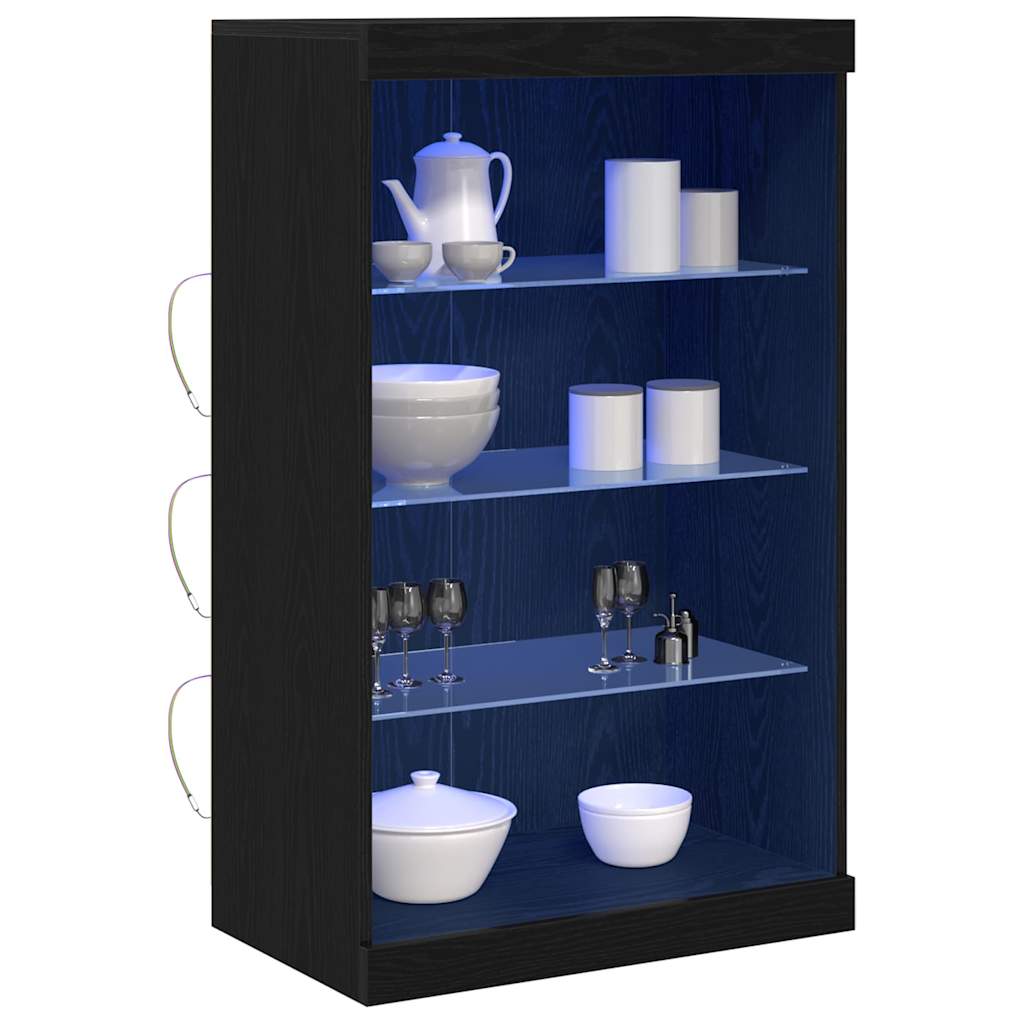 LED komoda Crni hrast 60,5 x 37 x 100 cm Konstruirano drvo