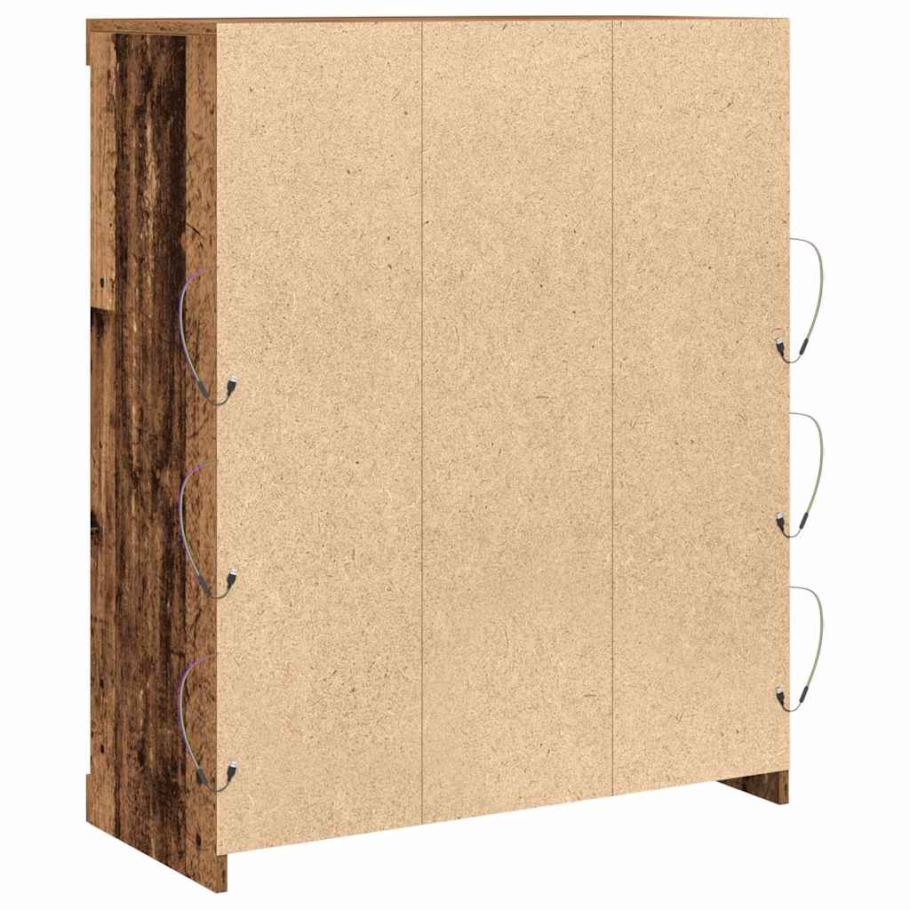 LED komoda Staro drvo 81 x 37 x 100 cm Konstruirano drvo
