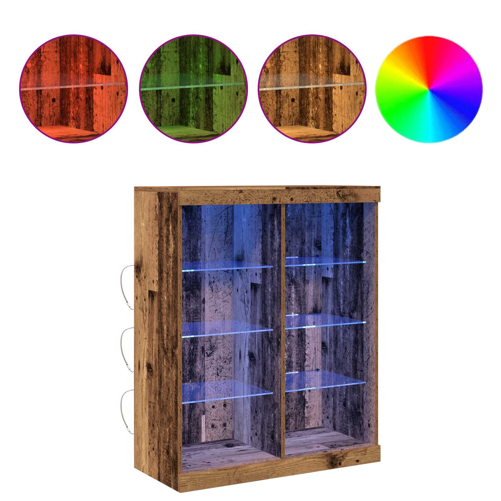 LED komoda Staro drvo 81 x 37 x 100 cm Konstruirano drvo