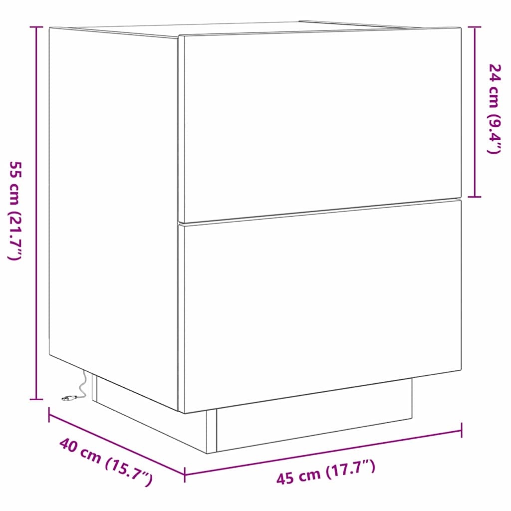 Noćni ormar Umjetnički hrast 45 x 40 x 55 cm Konstruirano drvo