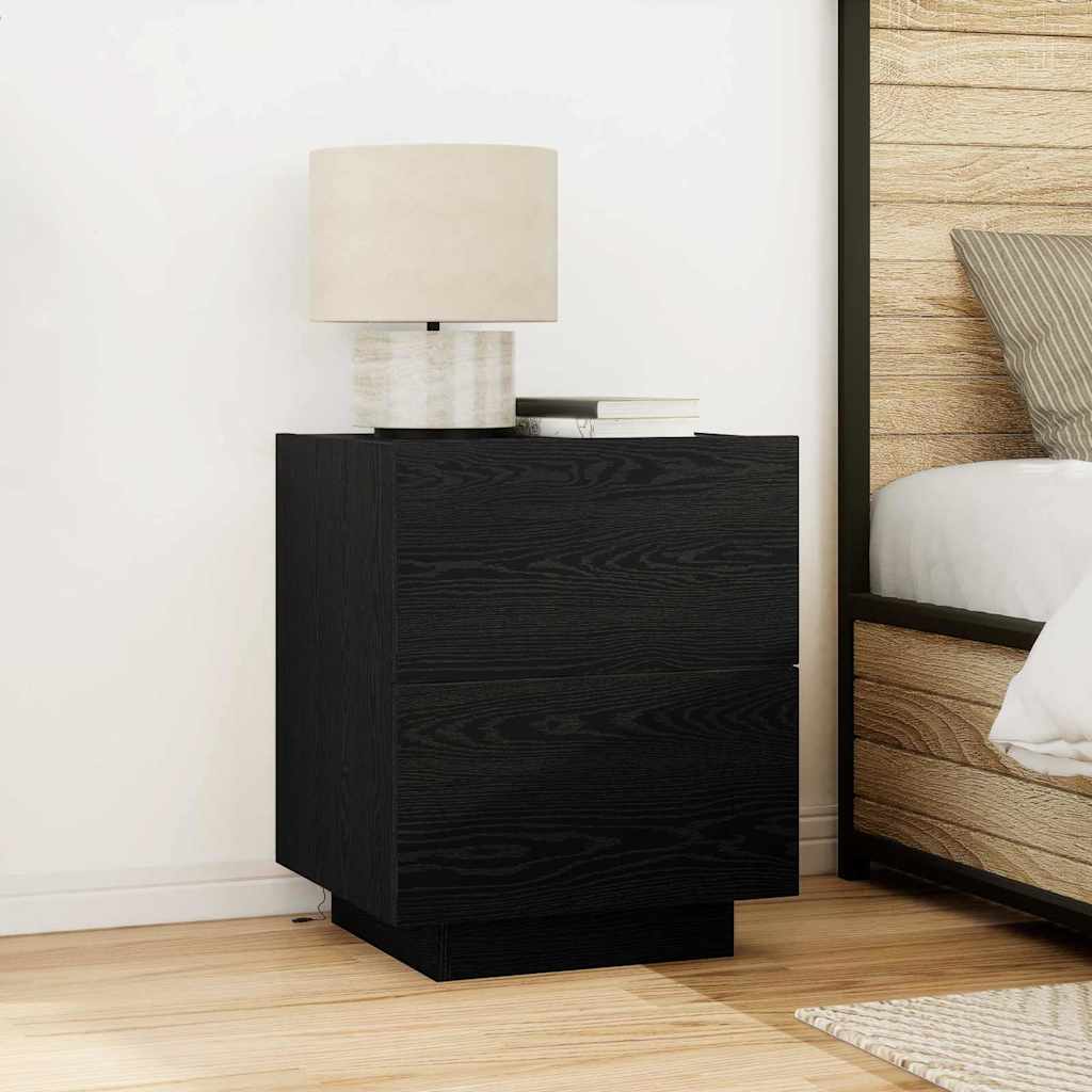 Noćni ormar 2 pcs Crni hrast 45 x 40 x 55 cm Konstruirano drvo