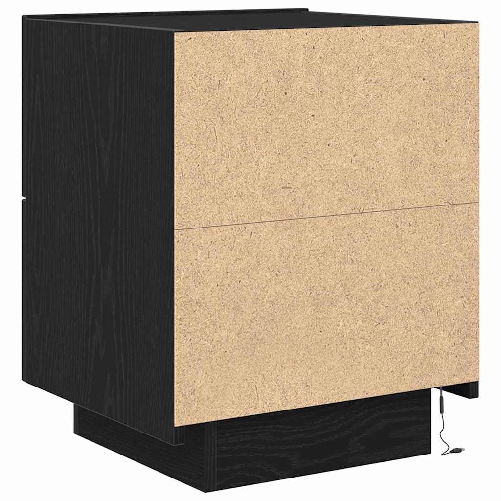 Noćni ormar 2 pcs Crni hrast 45 x 40 x 55 cm Konstruirano drvo