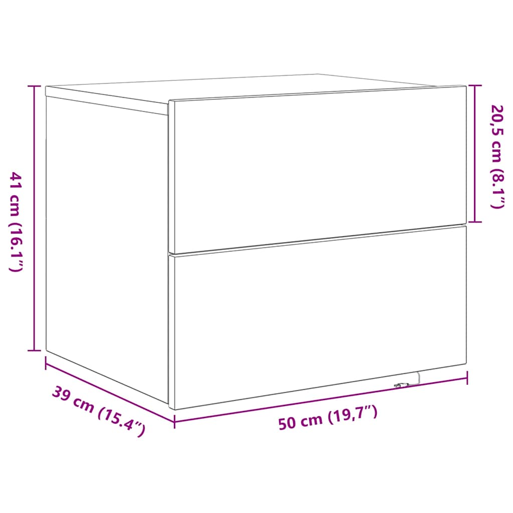 Noćni ormar Crni hrast 50 x 39 x 41 cm Konstruirano drvo