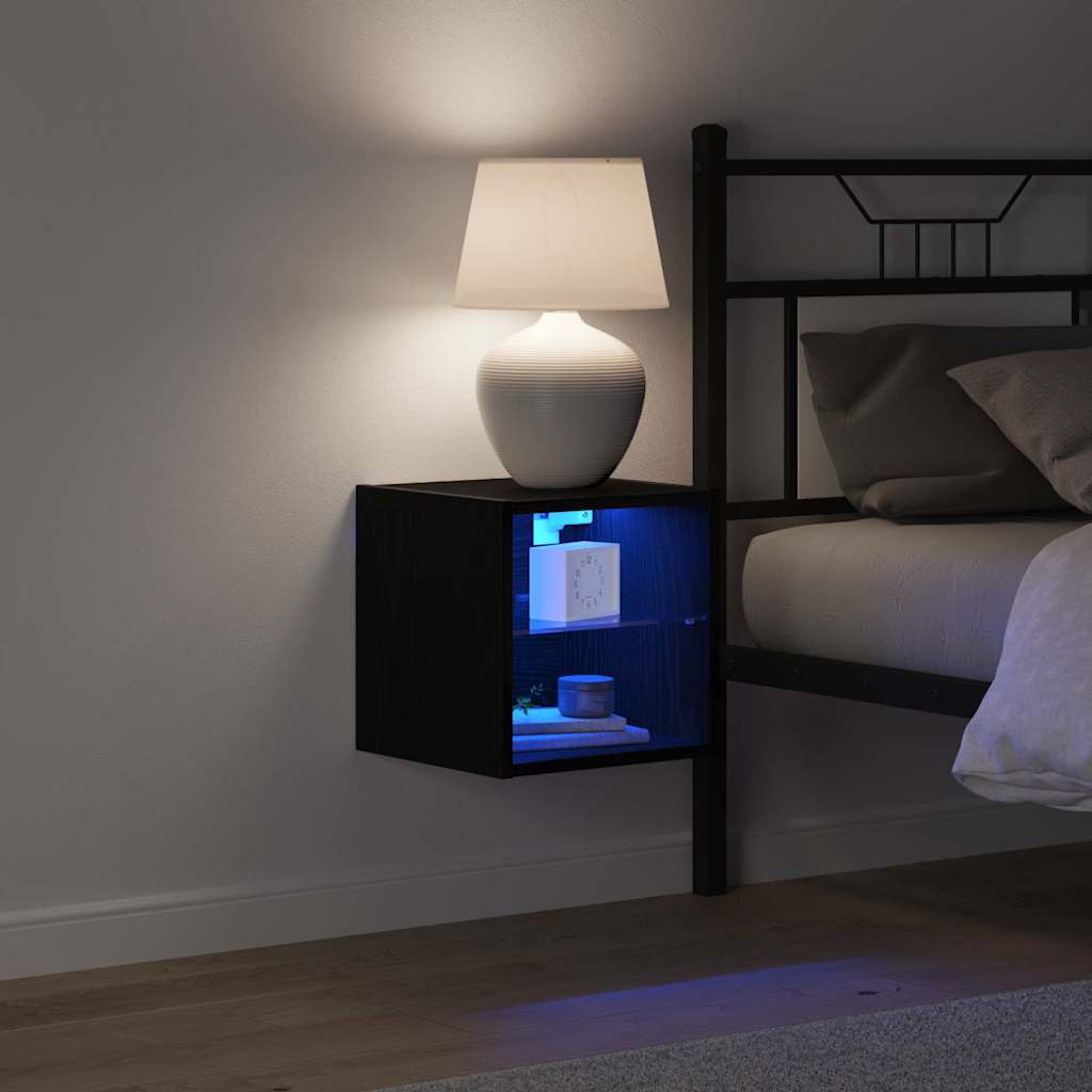 LED zidni noćni ormarić Zidne Crna 30 x 28,5 x 30 cm
