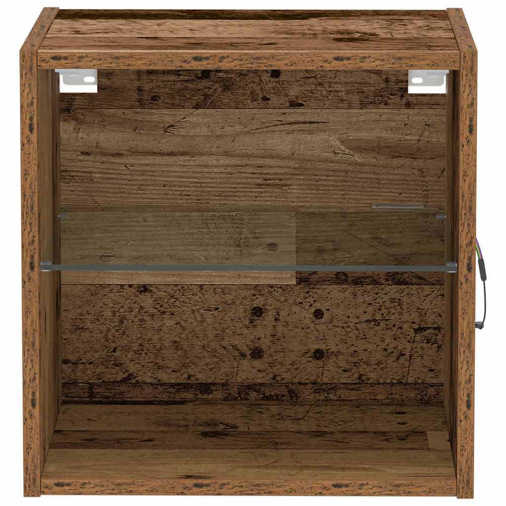Floating Shelf with LED Light s policom Smeđa 40 x 28,5 x 40 cm