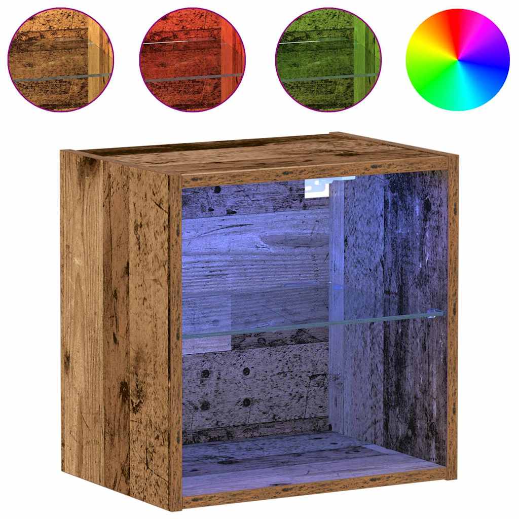 Floating Shelf with LED Light s policom Smeđa 40 x 28,5 x 40 cm