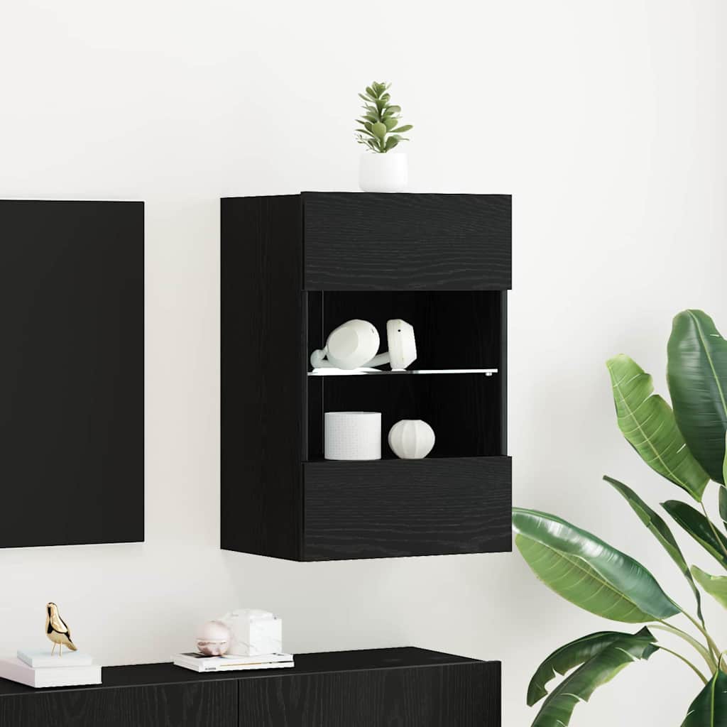 Set TV komoda 2 pcs Crna 40 x 30 x 60,5 cm Konstruirano drvo