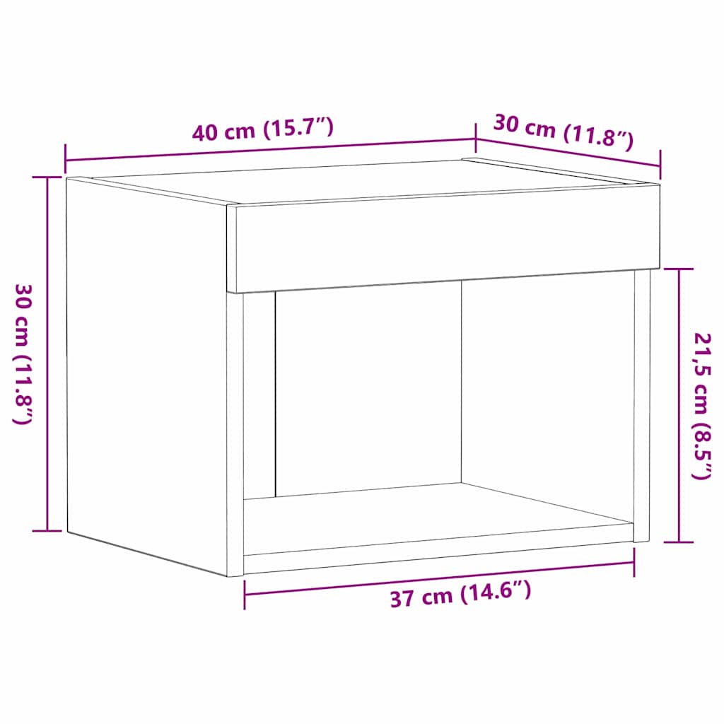 Set TV komoda Crni hrast 40 x 30 x 30 cm Konstruirano drvo