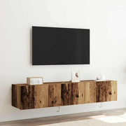 TV zidni ormar s LED svjetlima 2 pcs Staro drvo 80 x 35 x 31 cm