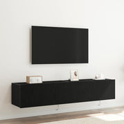 TV zidni ormar s LED svjetlima 2 pcs Crni hrast 80 x 35 x 31 cm