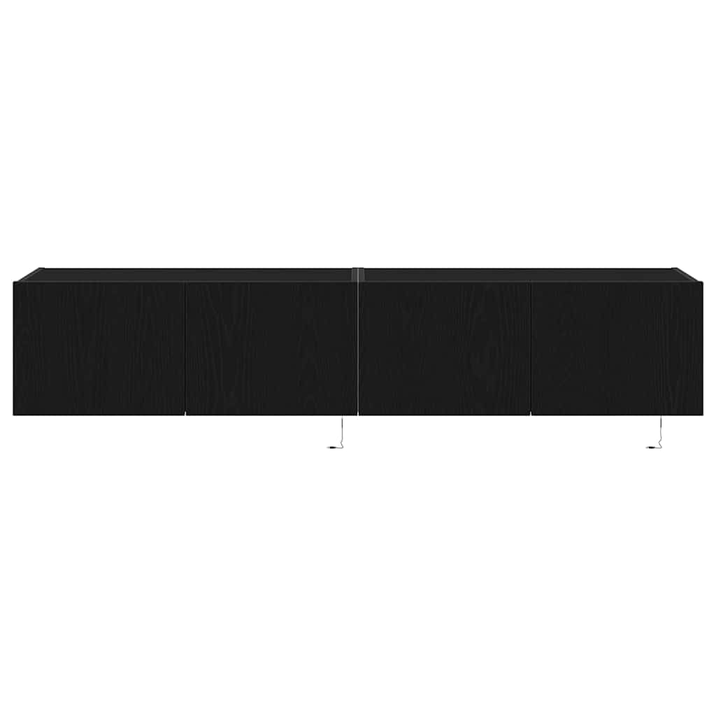 TV zidni ormar s LED svjetlima 2 pcs Crni hrast 80 x 35 x 31 cm