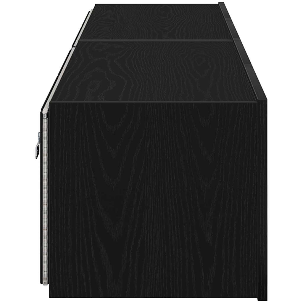 TV zidni ormar s LED svjetlima 2 pcs Crni hrast 80 x 35 x 31 cm