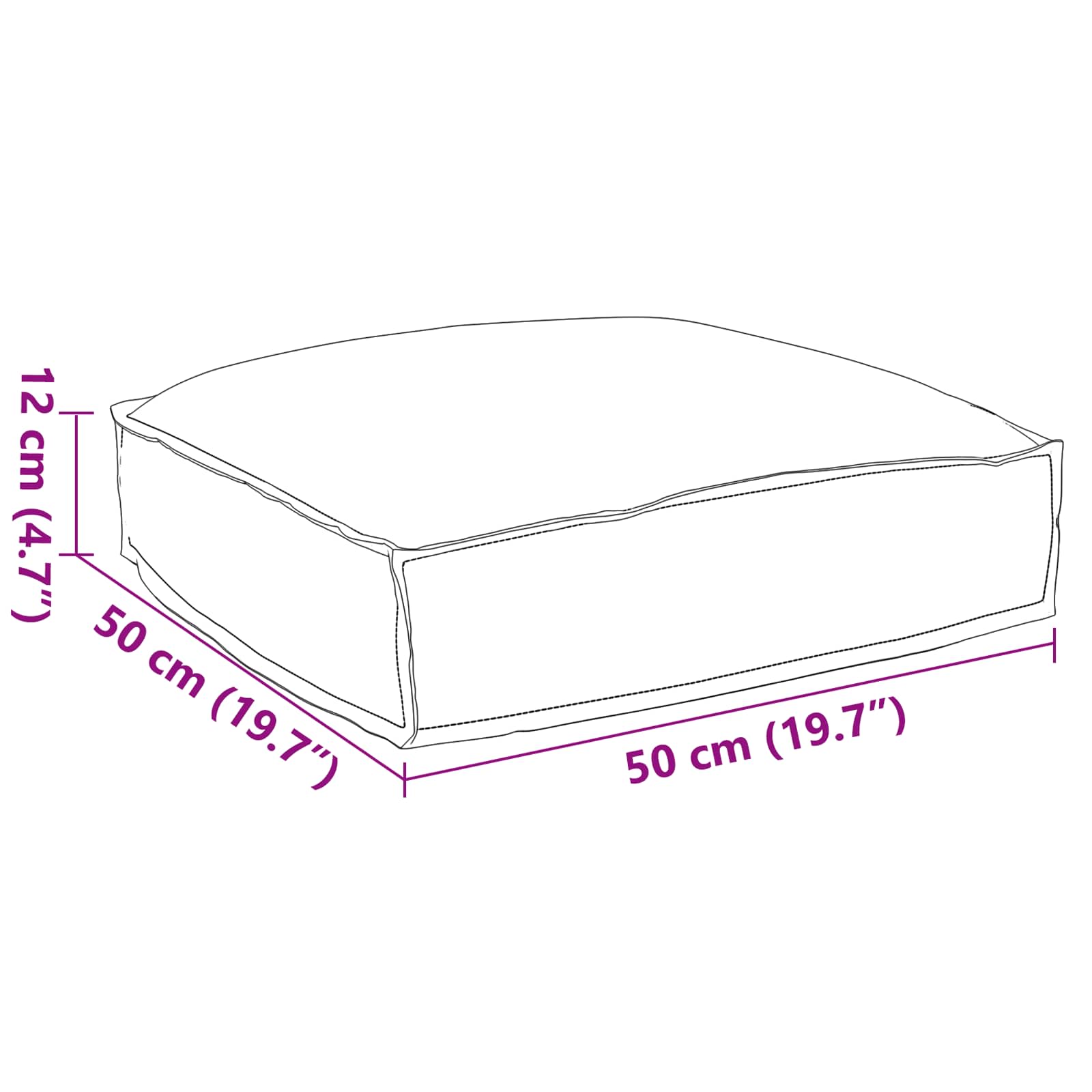 Jastuk Siva 50 x 50 x 12 cm Oxford tkanina