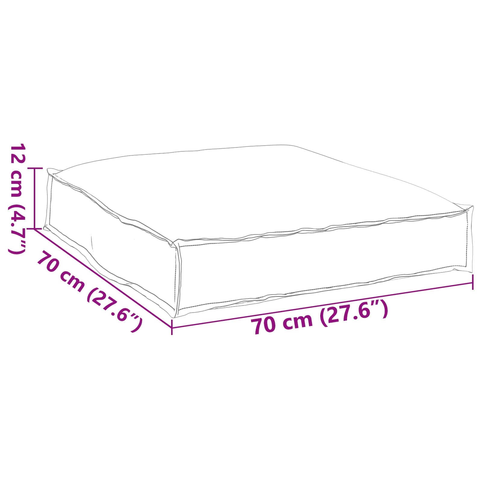 Jastuk Vinska crvena 70 x 70 x 12 cm Oxford tkanina