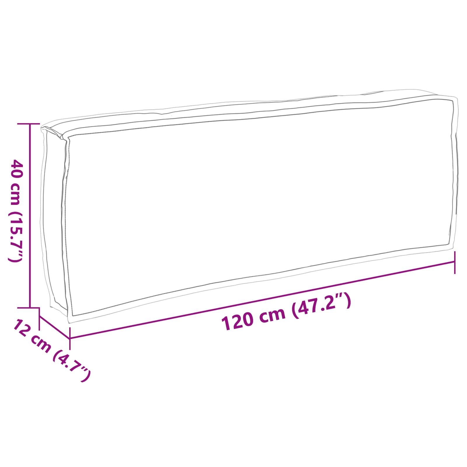 Jastuk Antracit 120 x 40 x 12 cm Oxford tkanina