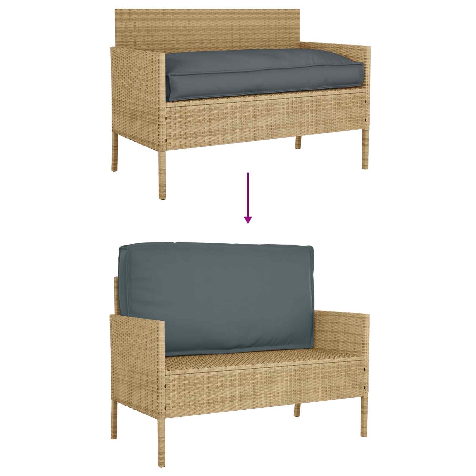 Jastuk Antracit 120 x 60 x 12 cm Oxford tkanina