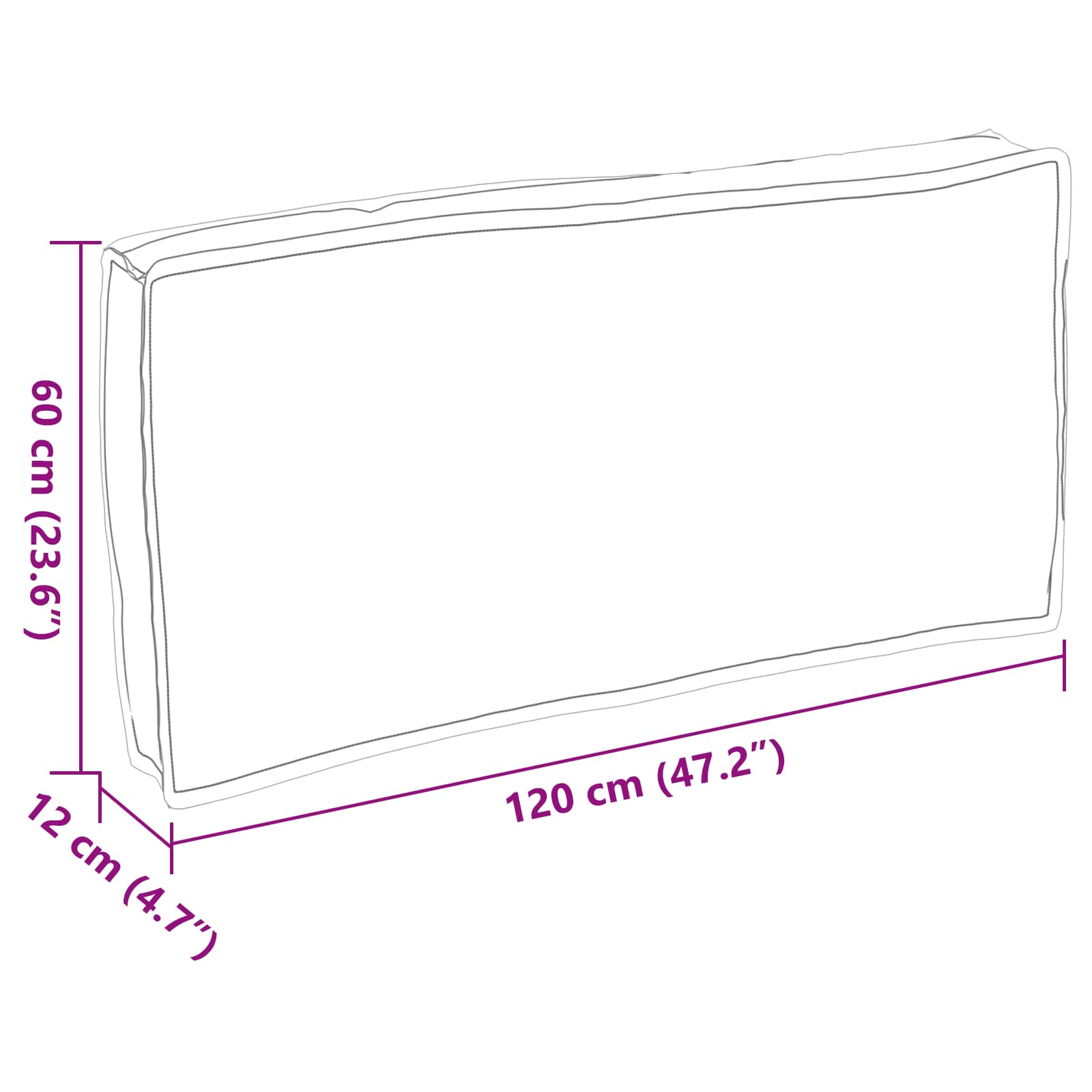 Jastuk Krema 120 x 60 x 12 cm Oxford tkanina