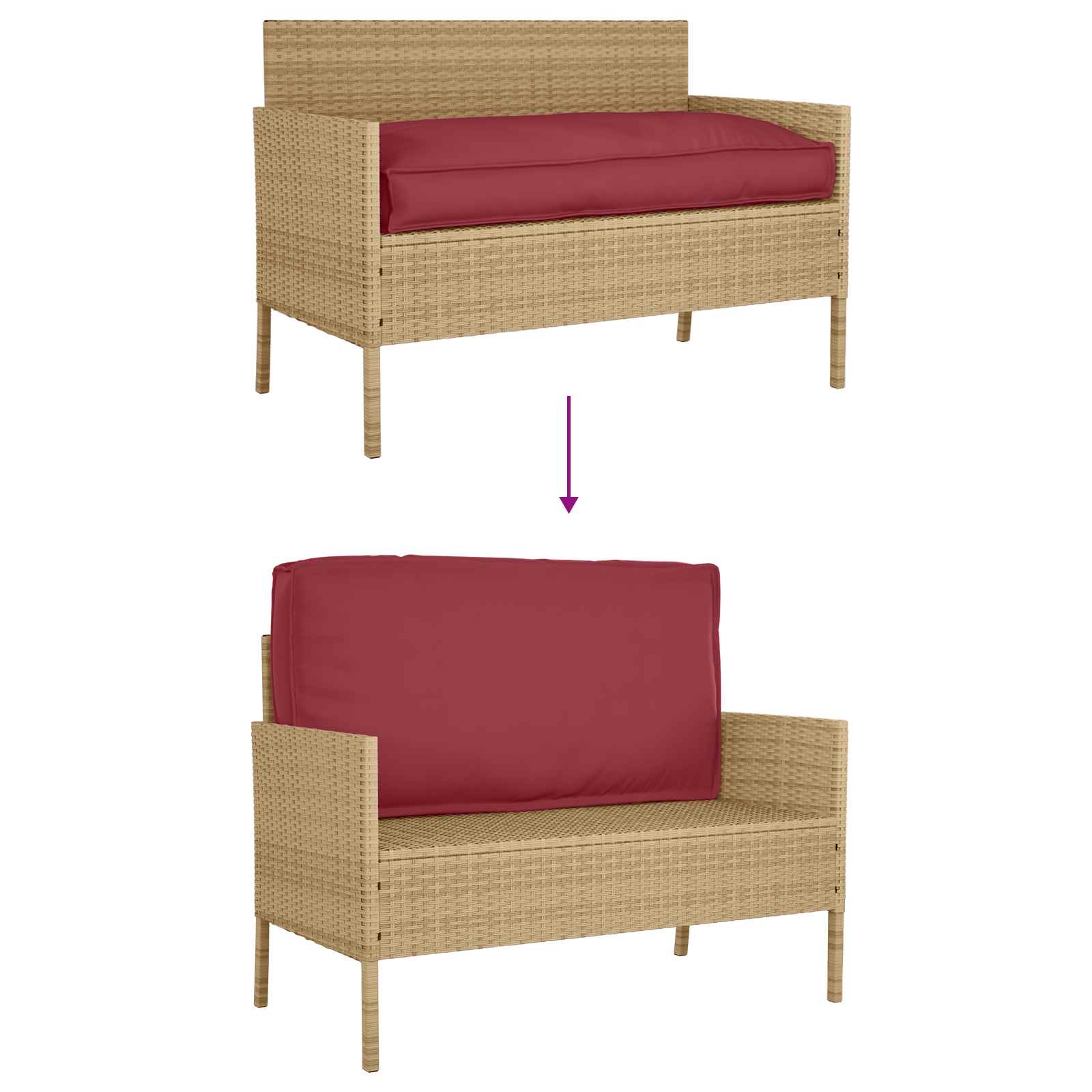 Jastuk Vinska crvena 120 x 60 x 12 cm Oxford tkanina