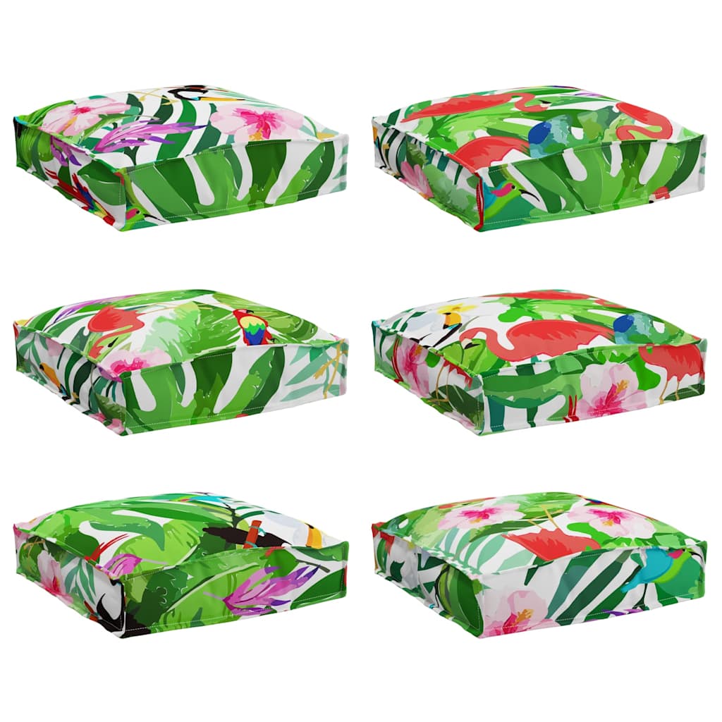 Jastuk Cvjetni 6 pcs Šareni 40 x 40 x 8 cm Oxford tkanina