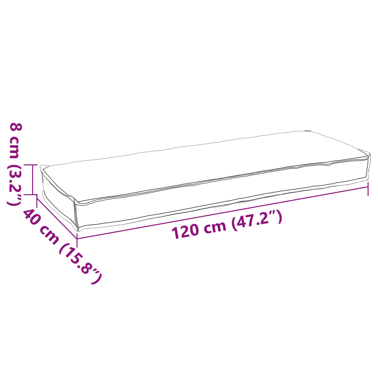 Jastuk Krema 120 x 40 x 8 cm Oxford tkanina