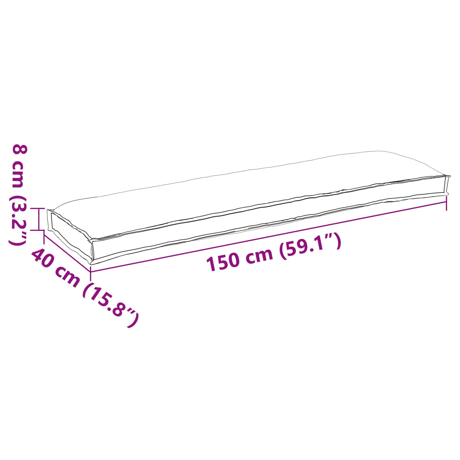 Set jastučića za palete 2 pcs Antracit 150 x 40 x 8 cm