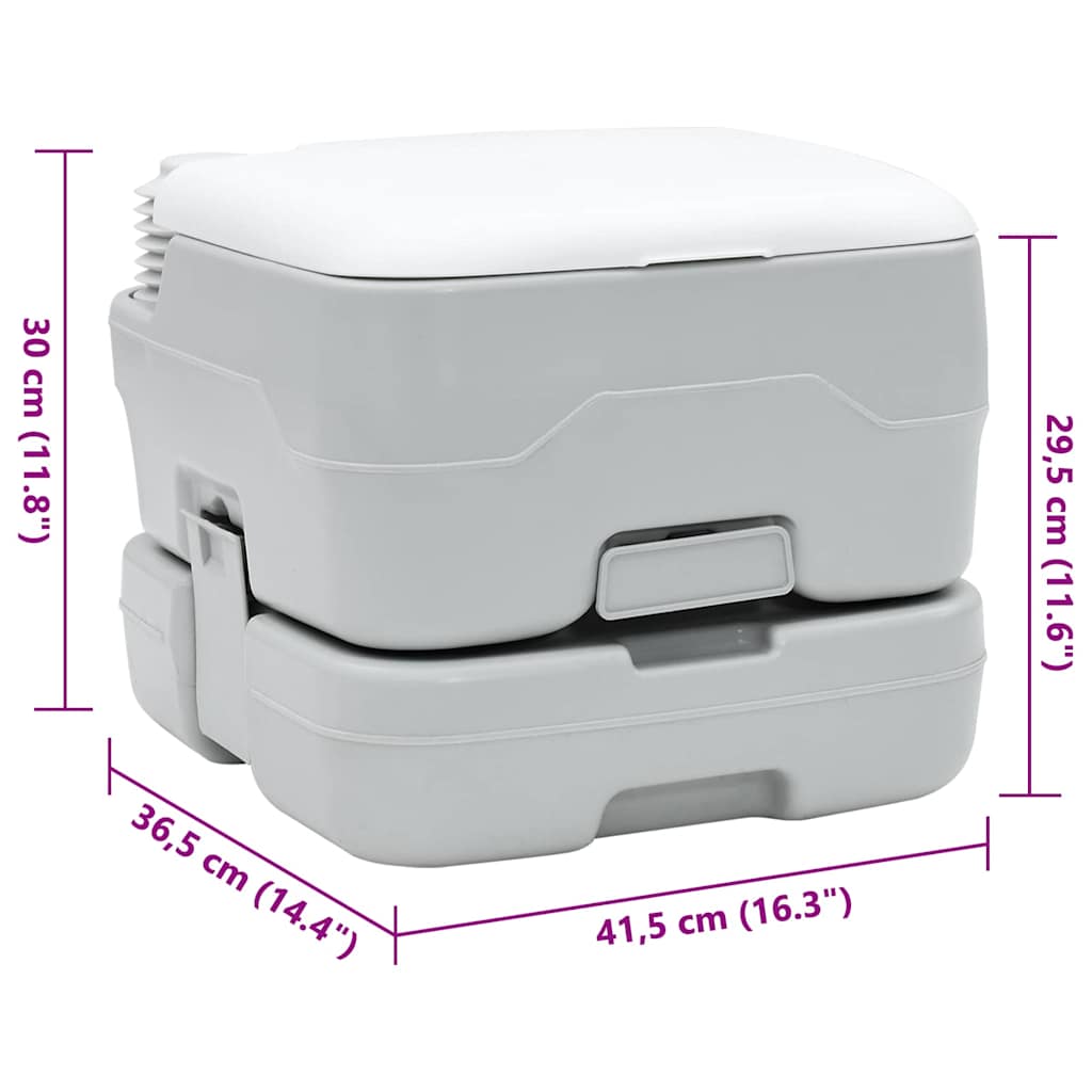 Kamperski WC Siva i bijela 41,5 x 36,5 x 30 cm Polietilen