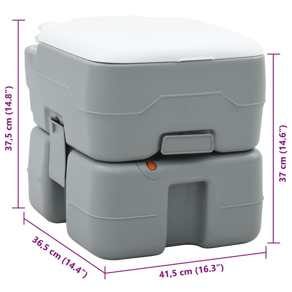 Kamperski WC Siva i bijela 41,5 x 36,5 x 37,5 cm Polietilen