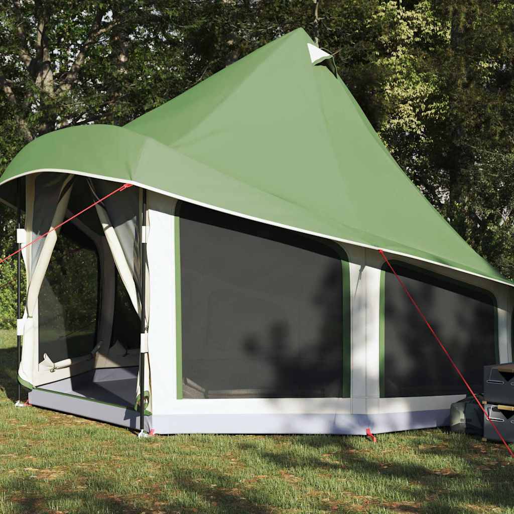 Tipi šator s krovom s pohranom Zelena 404 x 370 x 270 cm taft