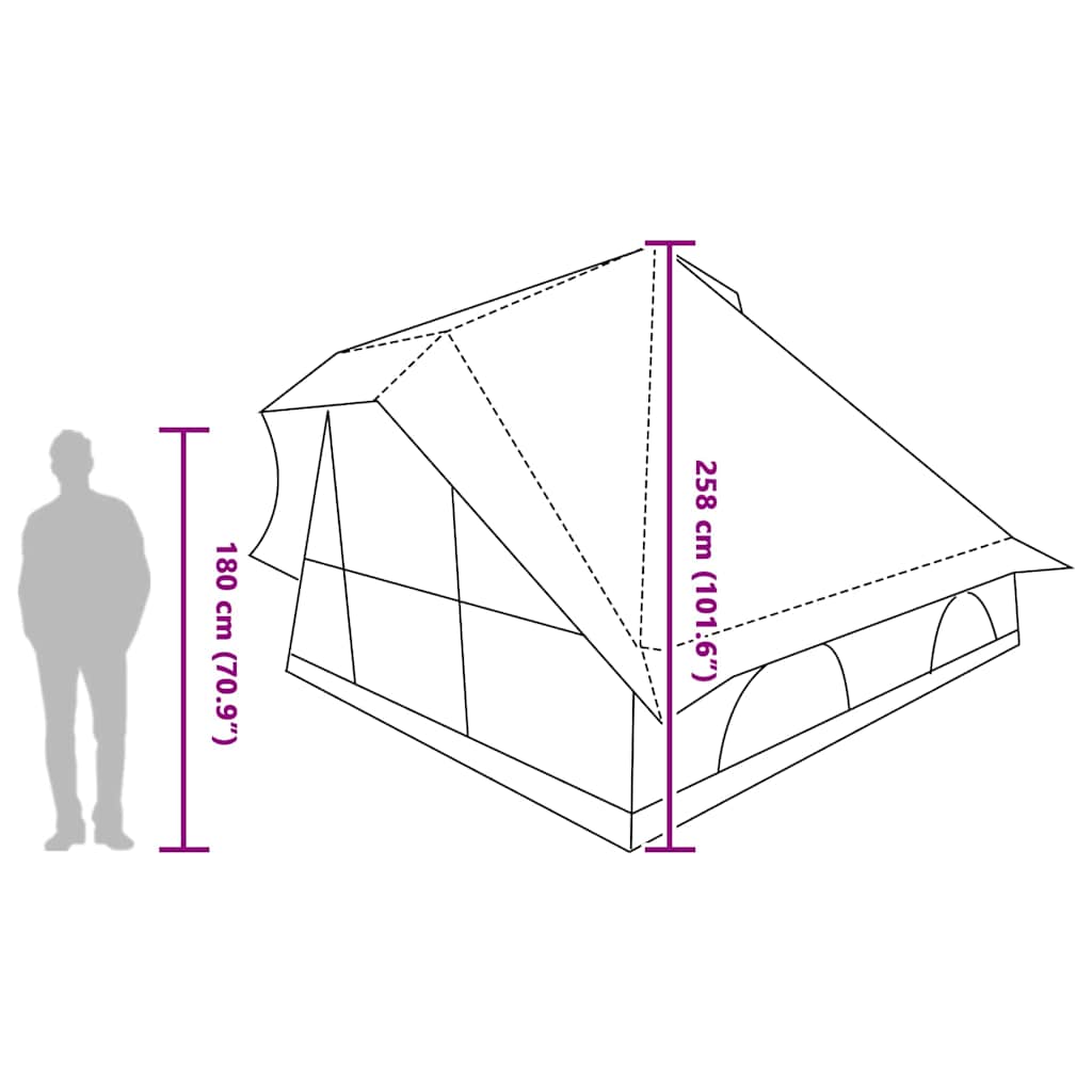 Tipi šator s krovom s pohranom Plava 358 x 296 x 258 cm taft