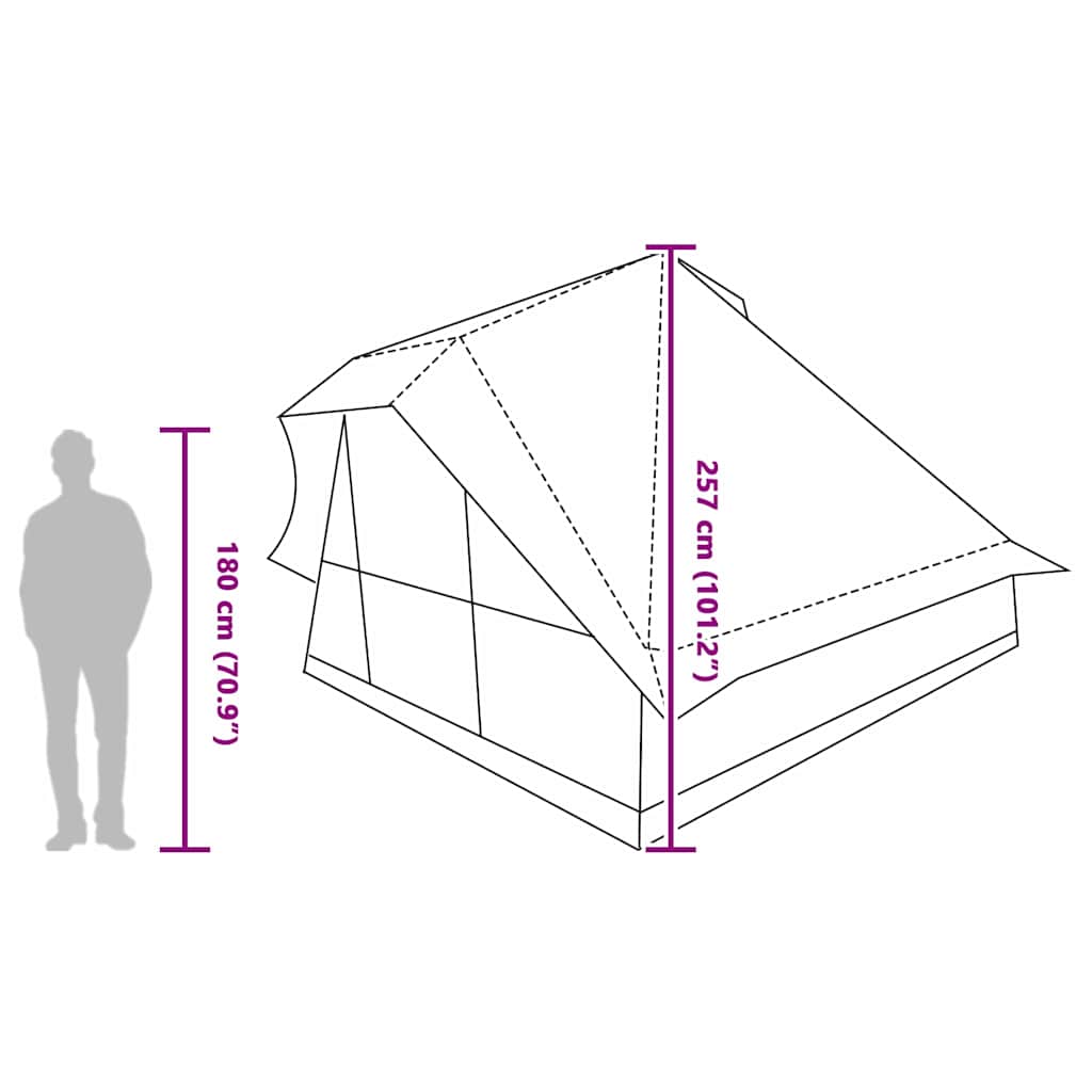 Tipi šator s krovom Siva i narančasta 364 x 281 x 257 cm taft