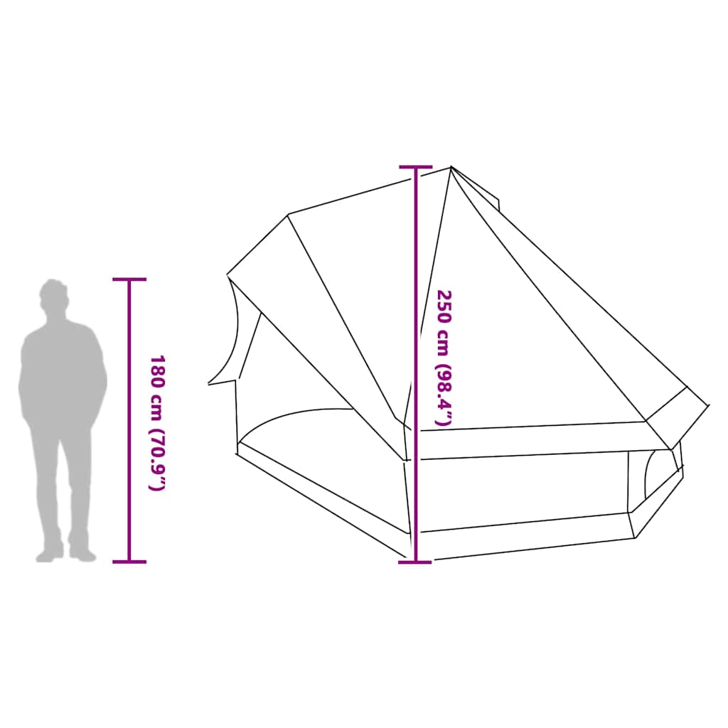 Tipi šator s krovom s pohranom Plava 400 x 346 x 250 cm taft