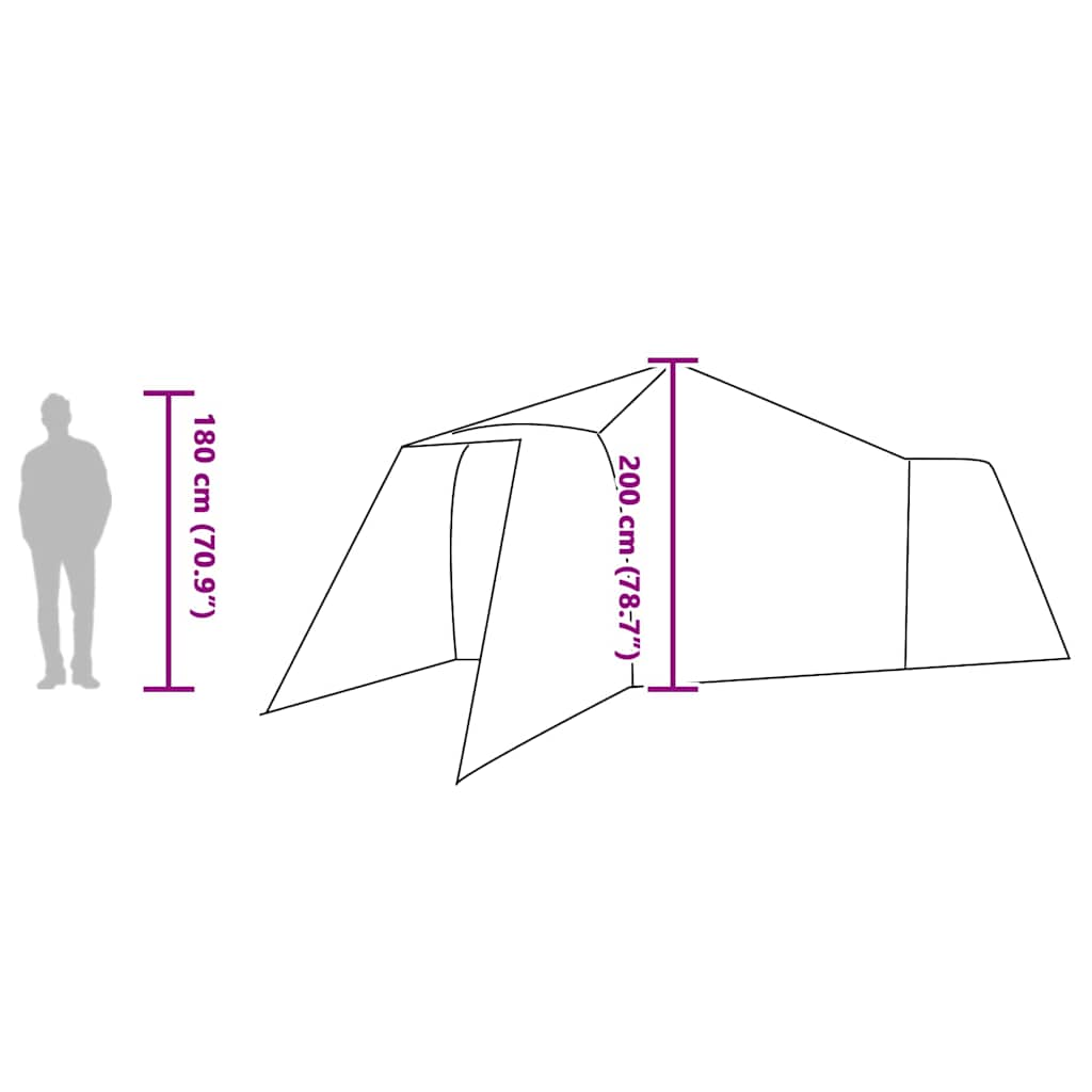 Tipi šator s krovom s pohranom Zelena 492 x 492 x 275 cm taft