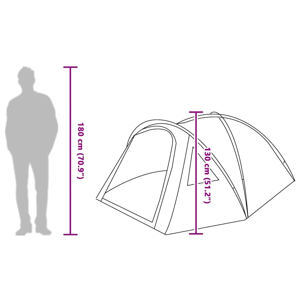 Kamping šator s krovom Plava 308 x 268 x 130 cm Poliester