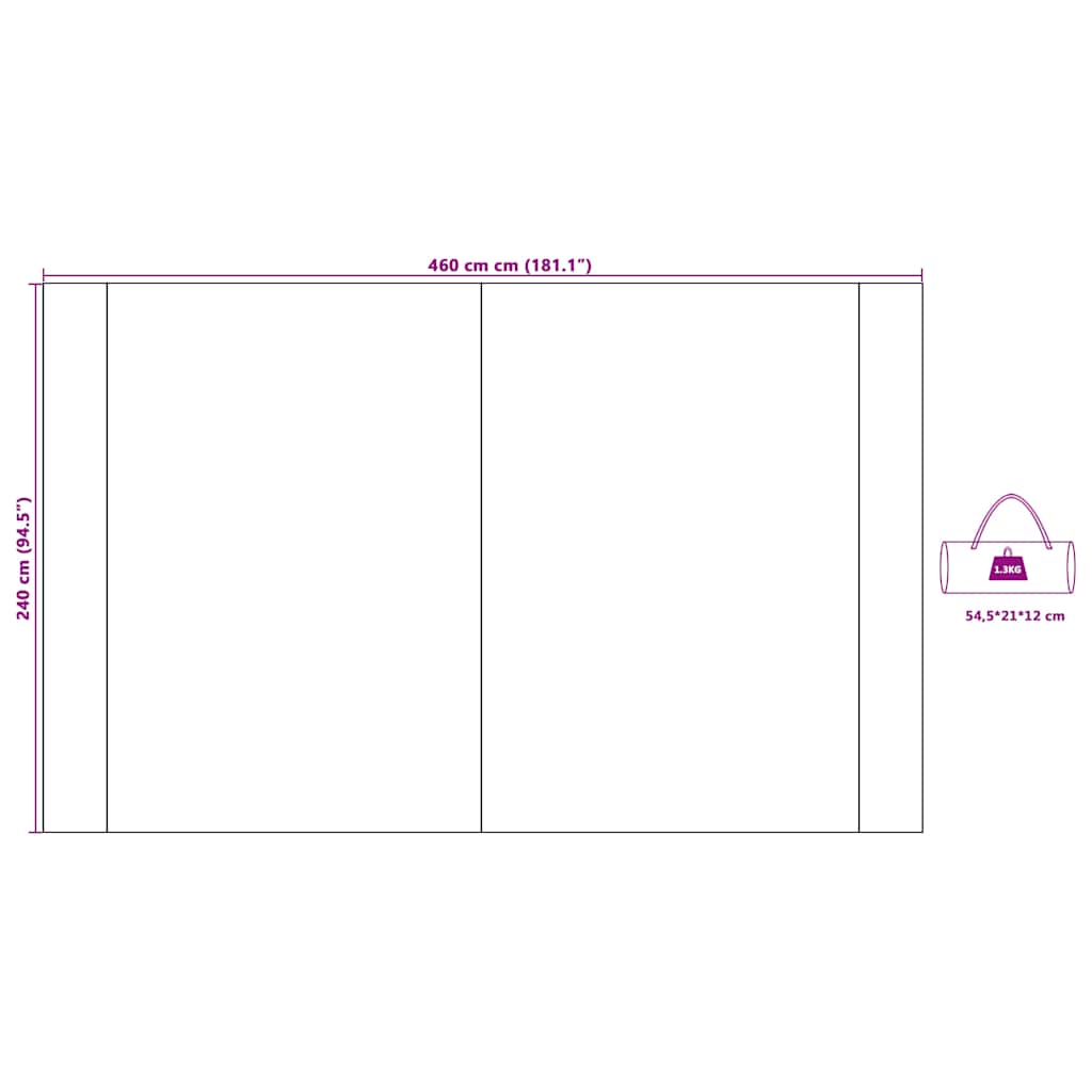 Platno otporno na vodu s krovom Zelena 240 x 460 cm