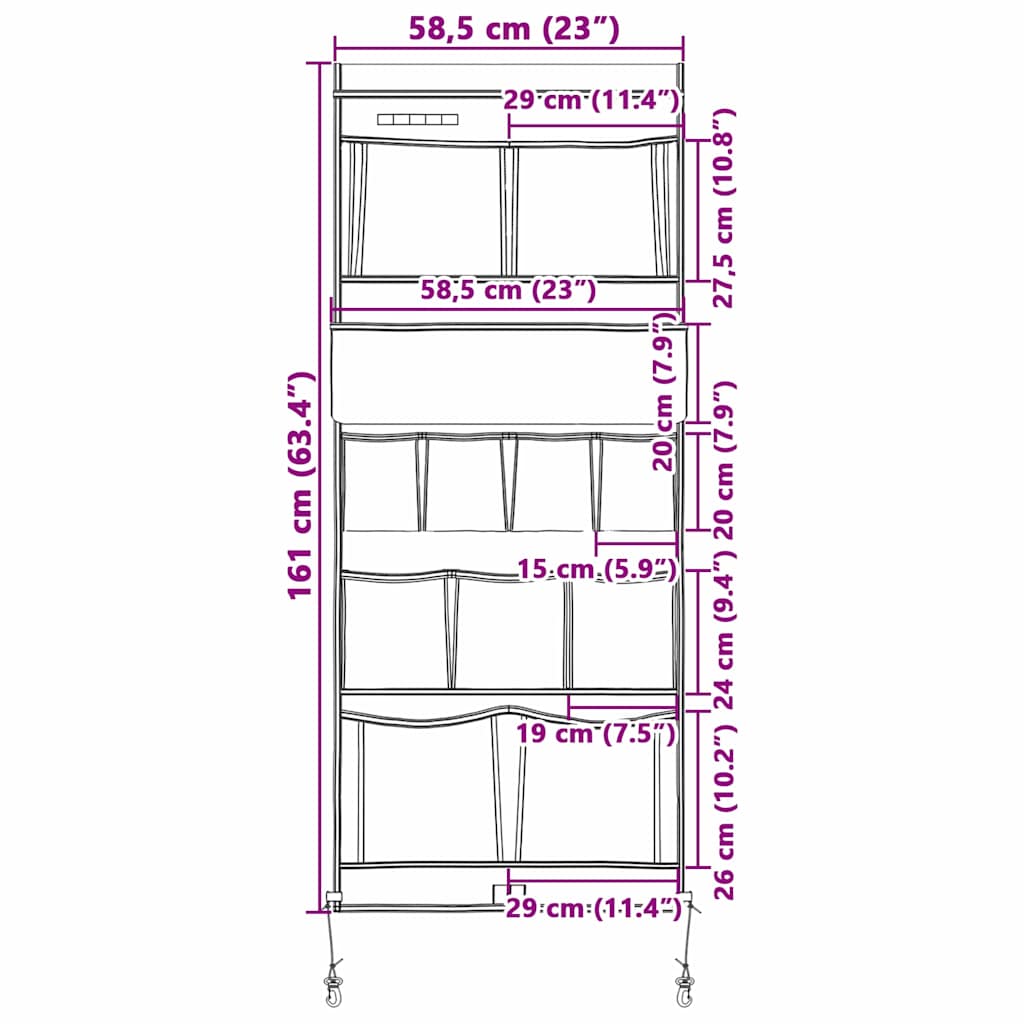 Vreća za spremanje s pohranom Crna i Plava 161 x 58,5 cm oxford
