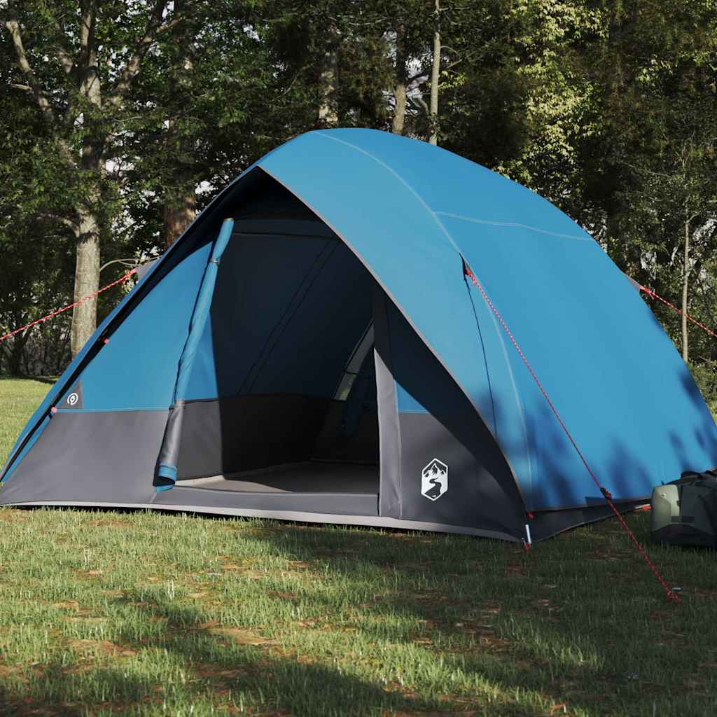 Kamping šator s krovom s pohranom Plava 320 x 275 x 190 cm taft
