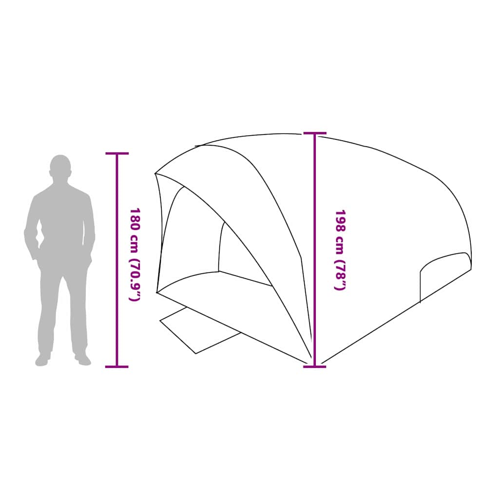 Tunelski šator s krovom Plava 410 x 285 x 198 cm taft