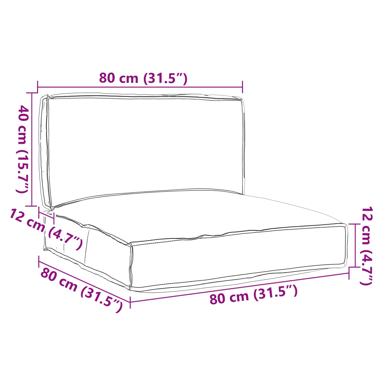 Set jastučića za palete 2 pcs Antracit Oxford tkanina