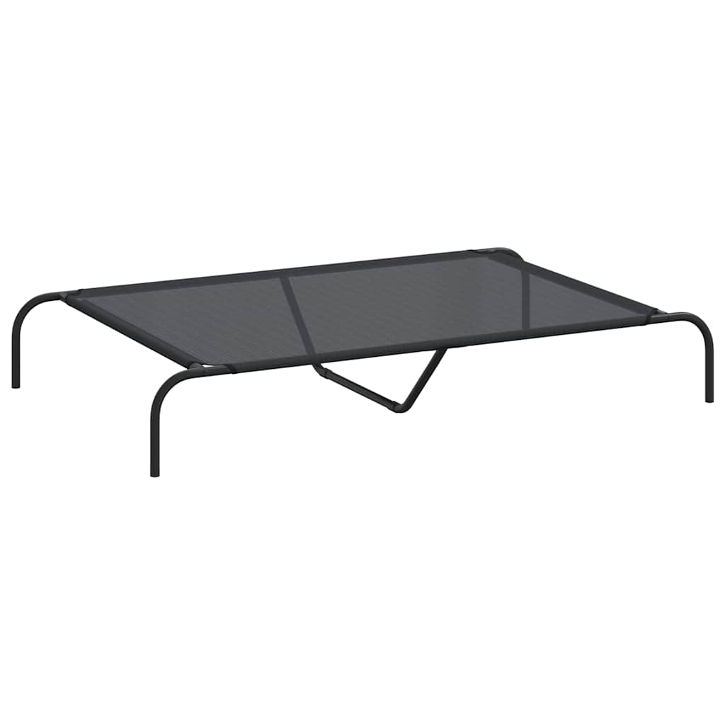 Povišeni krevet za pse crni 130x80x20 cm tekstil i čelik