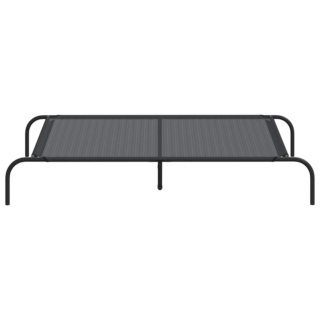 Povišeni krevet za pse crni 130x80x20 cm tekstil i čelik