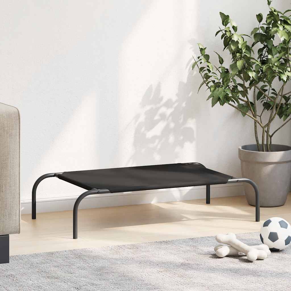 Povišeni krevet za pse crni 90x50x20 cm Oxford tkanina i čelik