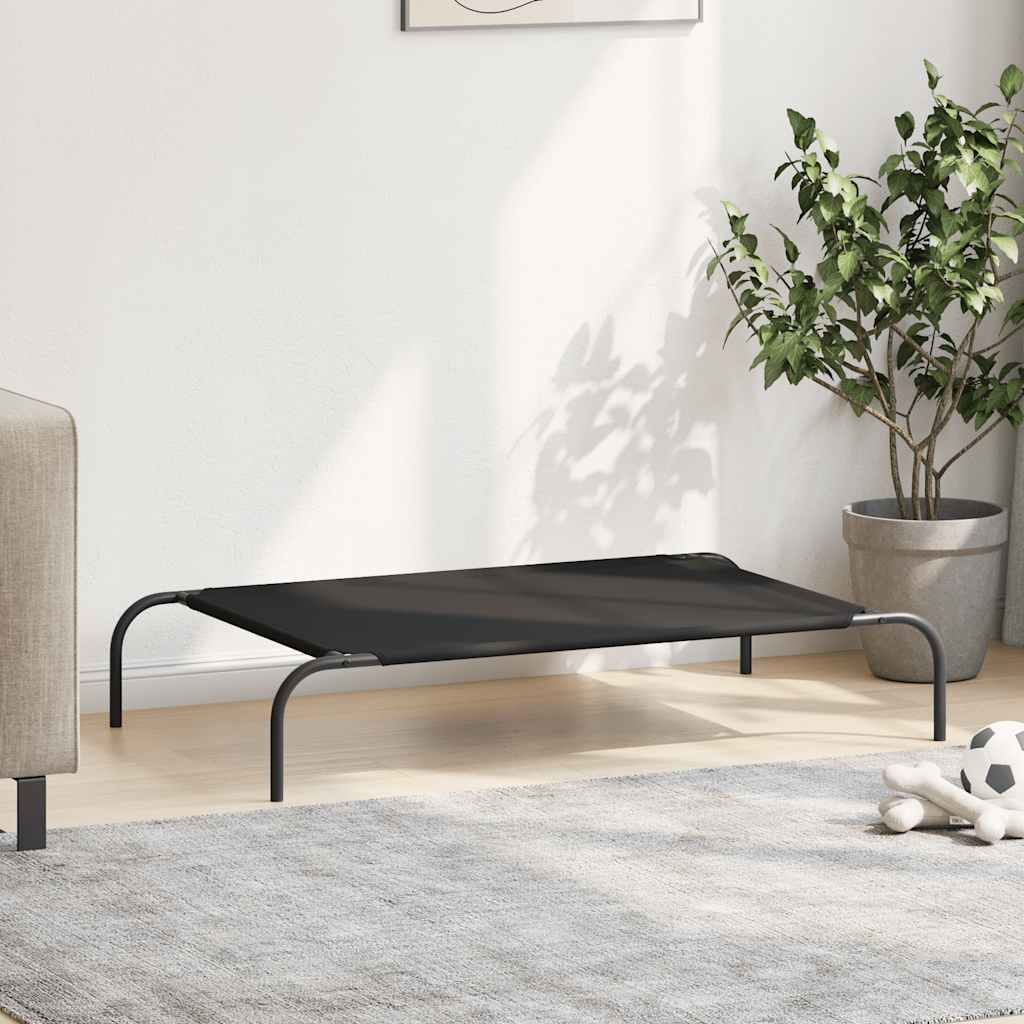 Povišeni krevet za pse crni 110x65x20 cm Oxford tkanina i čelik