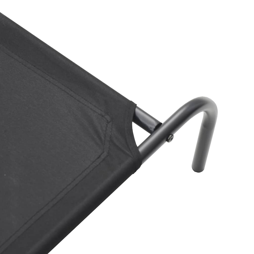 Povišeni krevet za pse crni 110x65x20 cm Oxford tkanina i čelik