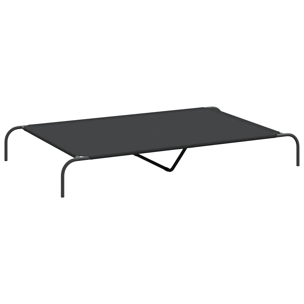 Povišeni krevet za pse crni 150x90x20 cm Oxford tkanina i čelik